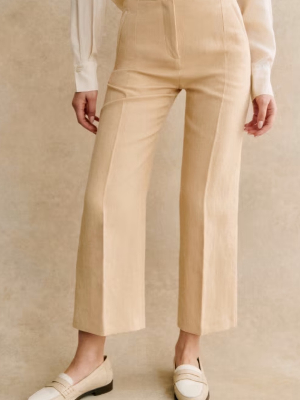 Sezane Martin Crop Trousers Butter - Size 38